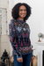 Cotton and recycled PET blend pullover sweater, 'Peruvian Jacquard' - Eco-Friendly Multicolour Jacquard Pullover Sweater from Peru