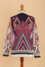 Jersey de mezcla de algodón, 'Sacred Geometry' - Jersey de cuello redondo con motivo geométrico multicolor