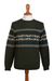 Men's 100% alpaca sweater, 'Peruvian Forest' - 100% Alpaca Men's Pullover Sweater with Geometric Design (image 2a) thumbail