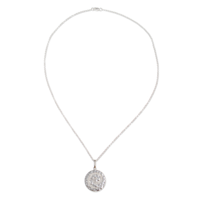 Sterling silver pendant necklace, 'Spiral Maze' - Modern Sterling Silver Necklace