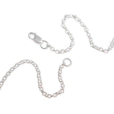 Sterling silver pendant necklace, 'Spiral Maze' - Modern Sterling Silver Necklace
