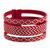 Natural fiber cuff bracelet, 'Red River Wisdom' - Red and Ivory Natural Fiber Bracelet