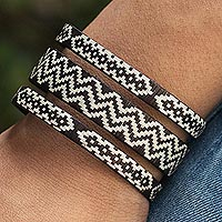 Natural fiber cuff bracelet, 'Dreaming of Mountains' - Handmade Colombian Cuff Bracelet