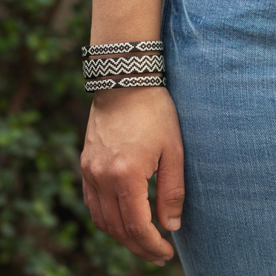 Natural fiber cuff bracelet, 'Dreaming of Mountains' - Handmade Colombian Cuff Bracelet