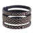 Natural fiber cuff bracelet, 'Time Beyond' - Black and Ivory Cuff Bracelet