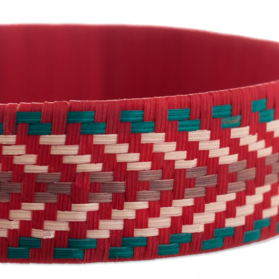 Natural fiber cuff bracelet, 'Windy Roads' - Multicolored Cuff Bracelet