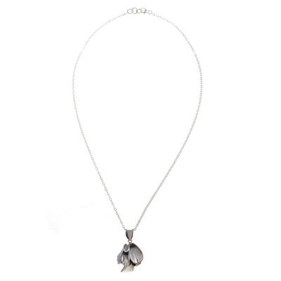 Sterling silver pendant necklace, 'Petals' - Floral Sterling Silver Necklace