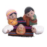 Ceramic nativity scene, 'Blessed Night' (5 pieces) - Small Handmade Nativity Scene (5 Pieces)