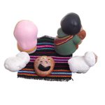 Ceramic nativity scene, 'Blessed Night' (5 pieces) - Small Handmade Nativity Scene (5 Pieces)