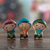 Ceramic figurines, 'Curious Ones' (set of 3) - Hand Painted Figurines (Set of 3) (image 2) thumbail