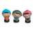 Ceramic figurines, 'Curious Ones' (set of 3) - Hand Painted Figurines (Set of 3) thumbail
