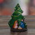 Ceramic nativity sculpture, 'Under the Tree' - Handcrafted Ceramic Christmas Tree Nativity