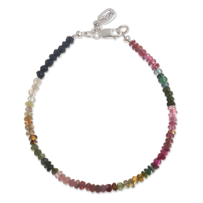 Tourmaline beaded bracelet, 'Endless Color' - Genuine Tourmaline Bracelet