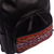 Wool-accented leather backpack, 'Cuzco Sunrise' - Black Leather Backpack with Wool Accent (image 2e) thumbail