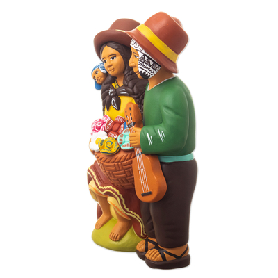 Ceramic sculpture, 'Gestures of Love' - Andean Ceramic Sculpture