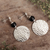 Onyx dangle earrings, 'Universal Wisdom' - Artisan Crafted Onyx Earrings (image 2) thumbail