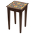 Reverse-painted glass accent table, 'Dominican Heritage' - Cedar Accent Table With Geometric Painted Glass Top