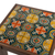 Reverse-painted glass accent table, 'Dominican Heritage' - Cedar Accent Table With Geometric Painted Glass Top (image 2c) thumbail