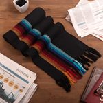 100% alpaca scarf, 'Tarma Rainbow' - Multi Stripe 100% Alpaca Scarf