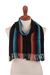 100% alpaca scarf, 'Tarma Rainbow' - Multi Stripe 100% Alpaca Scarf