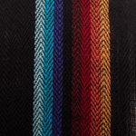 100% alpaca scarf, 'Tarma Rainbow' - Multi Stripe 100% Alpaca Scarf