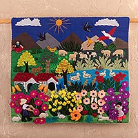 Featured review for Arpillera wall hanging, Andean Summer