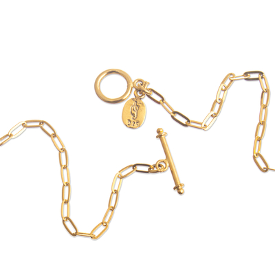 Halskette mit vergoldetem Obsidian-Anhänger - Obsidian-Halskette mit 24-Karat-Goldplatte