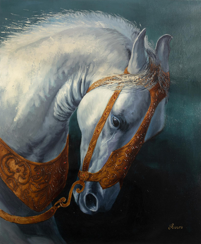 'Golden Horse' - Original Horse Oil Painting