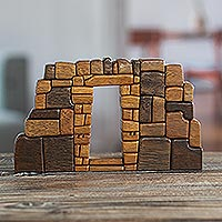 Wood sculpture, 'Great Inca Doorway' - Inca Themed Wood Sculpture