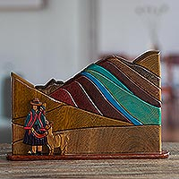 Wood sculpture, Rainbow Mountain Vinicunca