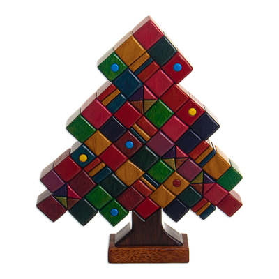 Multicolored Christmas Tree Sculpture