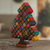 Escultura de madera - Escultura árbol de navidad multicolor