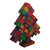 Holzskulptur - mehrfarbige Weihnachtsbaumskulptur