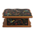 Reverse painted glass decorative box, 'Birds From Surco' - Wood and Glass Hand Painted jewellery Box With Colonial Birds
