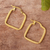 Gold plated hoop earrings, 'Diamond Squares' - 18k Gold Plated Hoop Earrings (image 2) thumbail