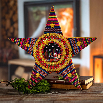 Cotton-blend tree topper, 'Star of the Andes' - Nativity Themed Tree Topper