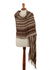 Baby alpaca-blend shawl, 'Among the Andes' - Brown-Striped Baby Alpaca Blend Peruvian Shawl With Fringe thumbail