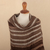 Baby alpaca-blend shawl, 'Among the Andes' - Brown-Striped Baby Alpaca Blend Peruvian Shawl With Fringe (image 2d) thumbail