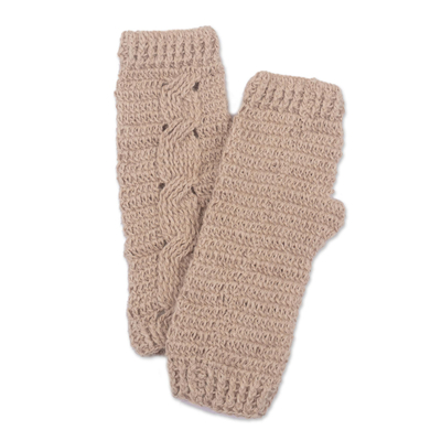 fingerlose Handschuhe aus 100 % Alpaka - Handgehäkelte fingerlose Handschuhe aus 100 % Alpaka