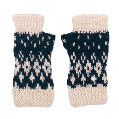 Hand Crocheted 100% Alpaca Fingerless Mitts
