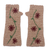 100% alpaca fingerless mitts, 'Winter Garden' - Floral 100% Alpaca Fingerless Mitts from Peru (image 2a) thumbail