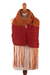 100% alpaca scarf, 'Winter Fire' - Fringed 100% Alpaca Scarf from Peru
