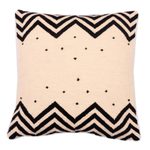 Wool cushion cover, 'Andes Minimalism' - Black and Ivory Geometric and Dot Cushion Cover Peru