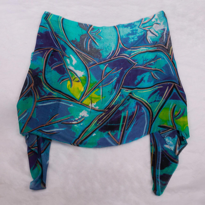 Modal shawl, 'Summer Vibes' - Abstract Print Modal Shawl