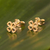 Gold-plated stud earrings, 'Four-Leafed Clover' - 18K Gold-Plated Four-Leafed Clover Post Earrings from Peru thumbail
