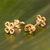 Gold-plated stud earrings, 'Four-Leafed Clover' - 18K Gold-Plated Four-Leafed Clover Post Earrings from Peru (image 2b) thumbail