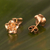 Gold plated stud earrings, 'Floral Beauty' - Flower Earrings in 18k Gold Plate (image 2b) thumbail