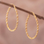 Gold plated sterling silver hoop earrings, 'Times Two' - Artisan Crafted Gold Plated Hoop Earrings (image 2b) thumbail