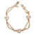 Gold plated cultured pearl station bracelet, 'Posh' - Cultured Pearl Gold Plated Bracelet thumbail