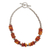 Agate and sterling silver beaded bracelet, 'Warm and Cool' - Beaded Bracelet with Orange Agate (image 2a) thumbail